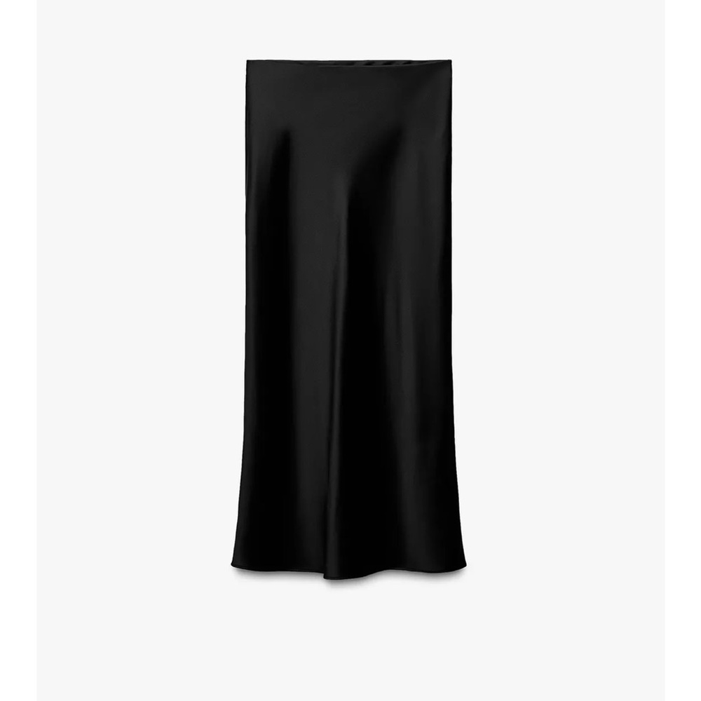 Zara Black Maxi Slip Skirt for Work